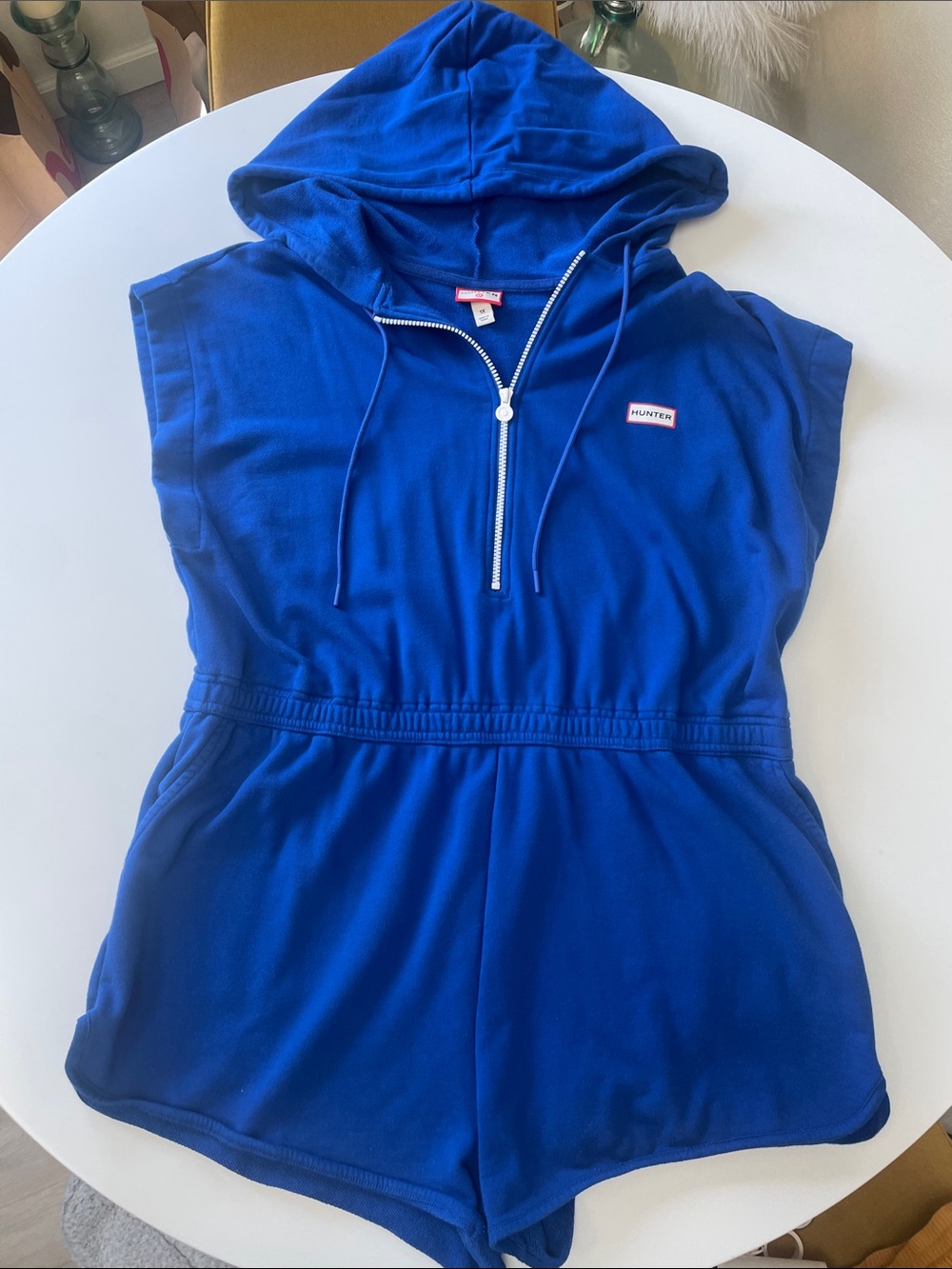 Hunter x Target Royal Blue Zip-Front Hoodie Romper 1X 🫐